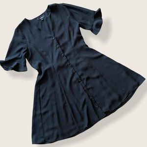 Basic Black Lulu’s Button Down Skater Dress